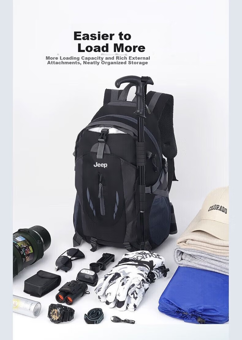 JEEP Outdoor Hiking Backpack Professional Multifunctional Sports Bag Large Capacity Lightweight Water-Resistant Travel Bag for Men 7