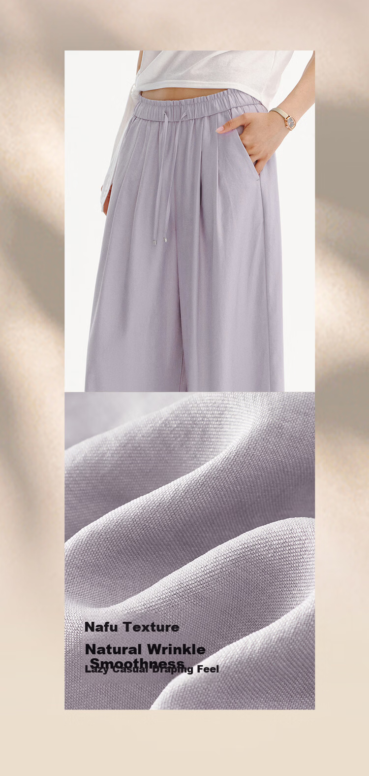 Semir Casual Pants Women Summer Pleated Loose Textured Wide-Leg Pants 2026 Milk Puff Pants 101326127018A 4
