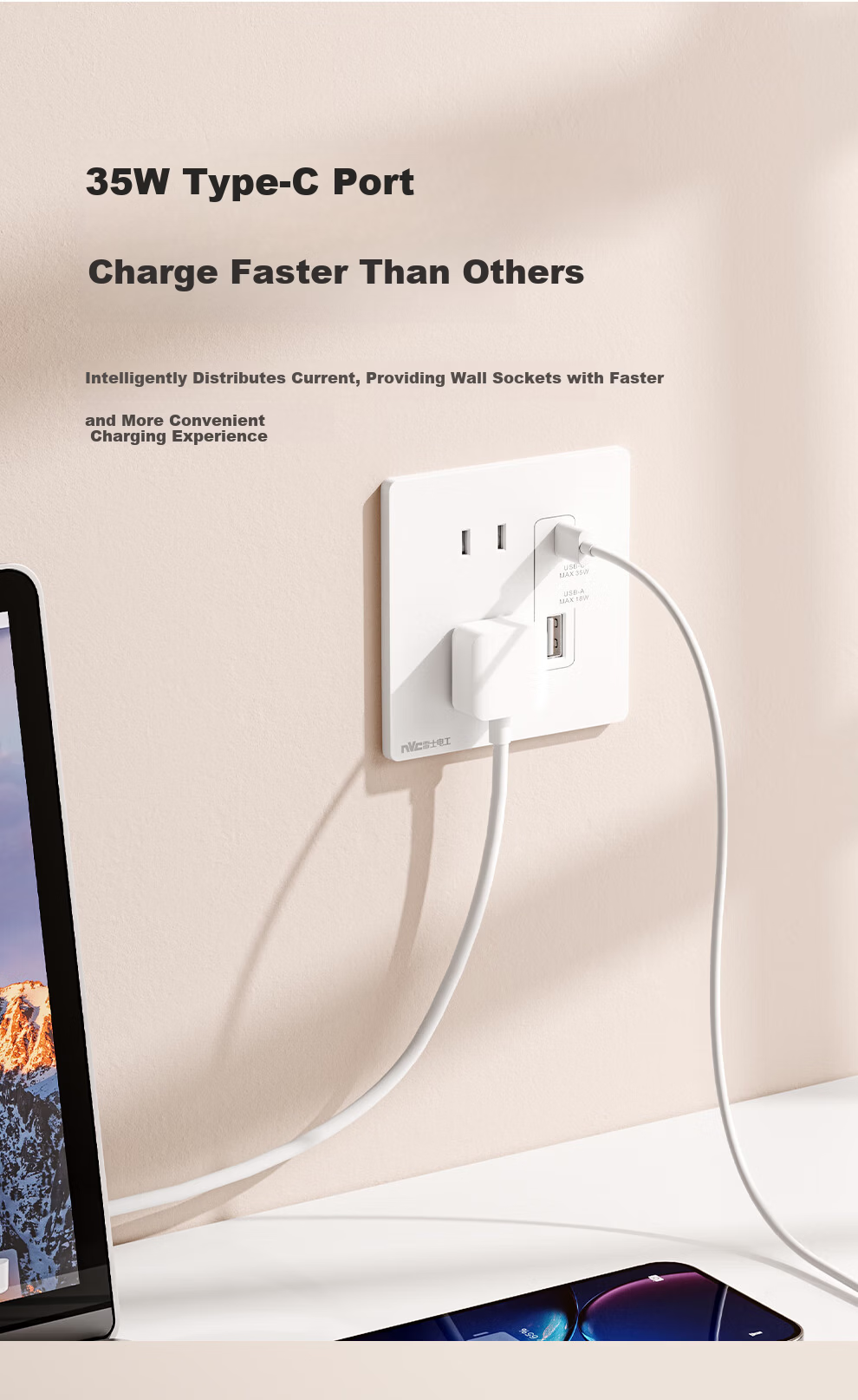 NVCleishidiangong Switch Socket, Two-Way Double Control Switch, 86-Type Ultra-Thin Panel Switch, N29 White 12