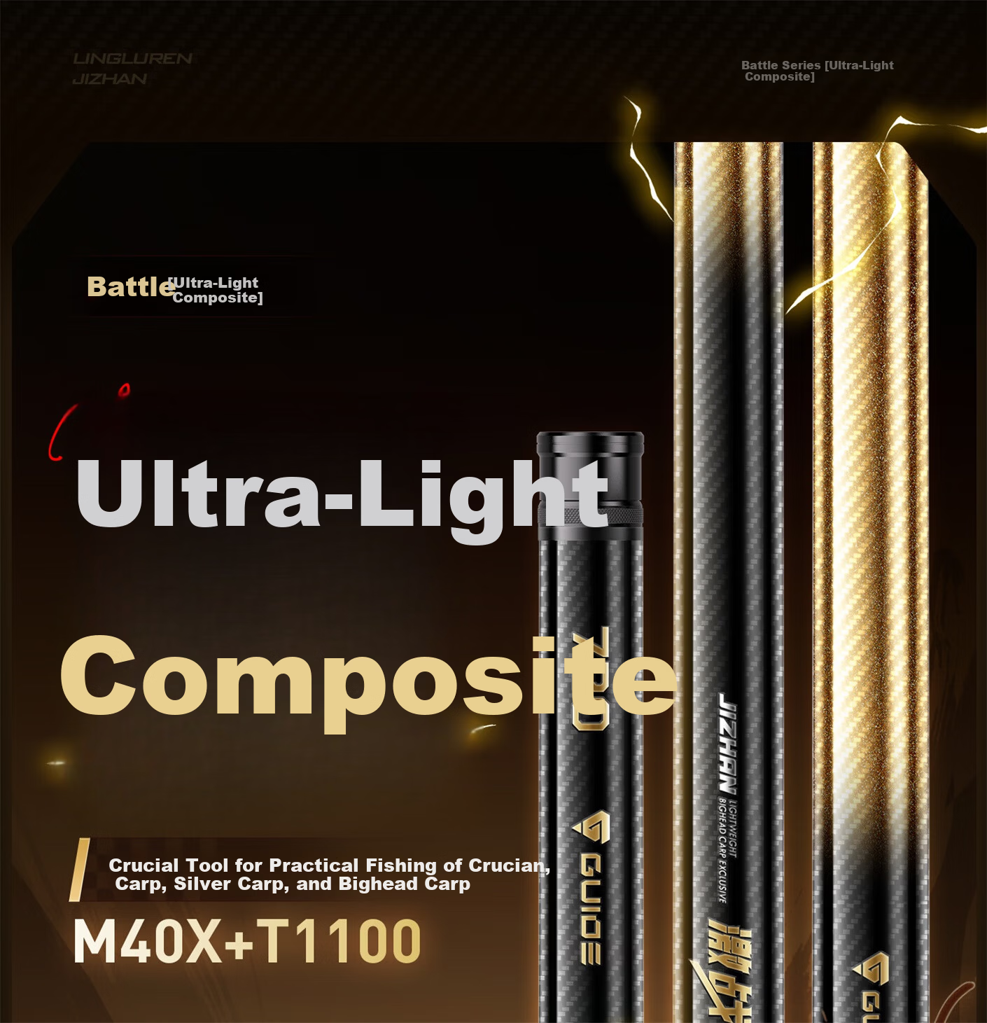 Leader Battle Ultra-Light Composite Fishing Rod Super Hard Carp Rod Hand Rod Pole Fishing Rod 8.1m 1