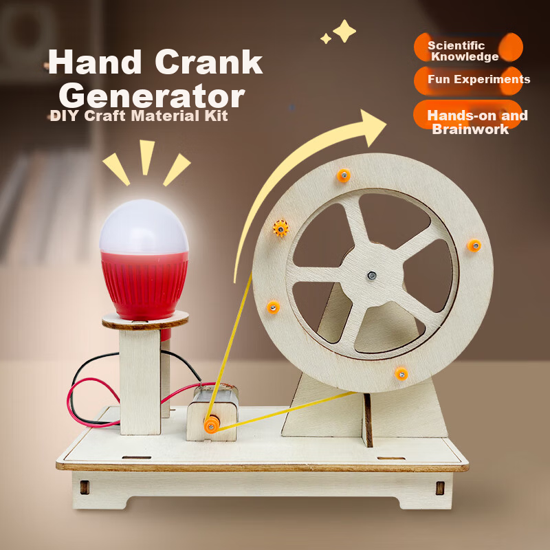 Big Eye Little Baby Hand Crank Generator Light STEAM Science Experiment Kit Children's DIY Craft Toy Birthday Gift