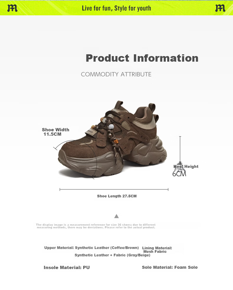Tianmeiyi Dad Sneakers Sports Thick Sole Lace-up Outdoor Women's Shoes 2026 Spring New Beige 38 9