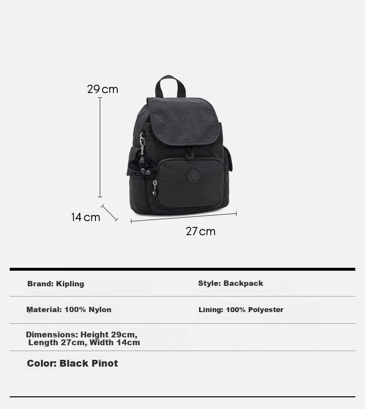 Kipling City Pack Mini Backpack Black Pinot Color Girls Mother's Day Gift 2