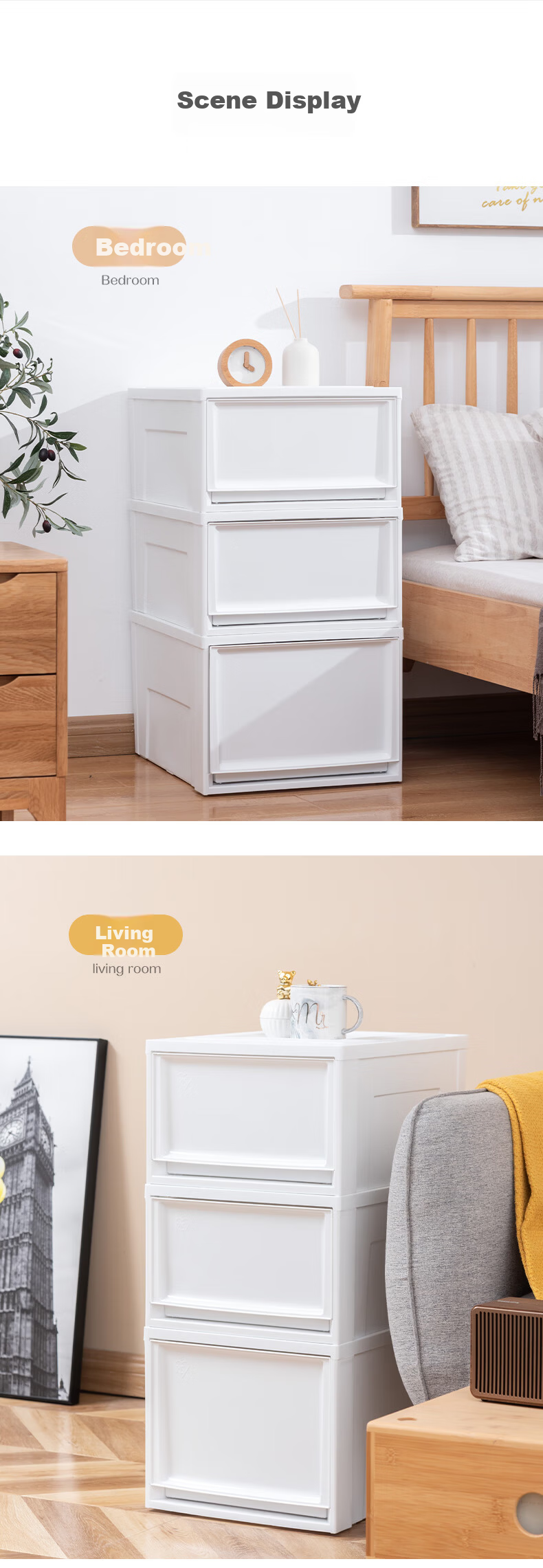 Iris Storage Cabinet Safe Odorless Baby Wardrobe Large Drawer Storage Box Stackable Sealed Bedside Cabinet Alice 10