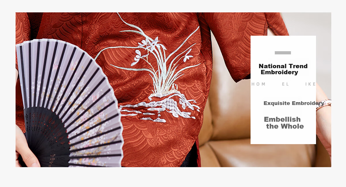 Yuzhaolin Mom's National Style Three-Quarter Sleeve Suit Middle-aged and Elderly Women's Clothing Grandma Clothes Y244A1800 4