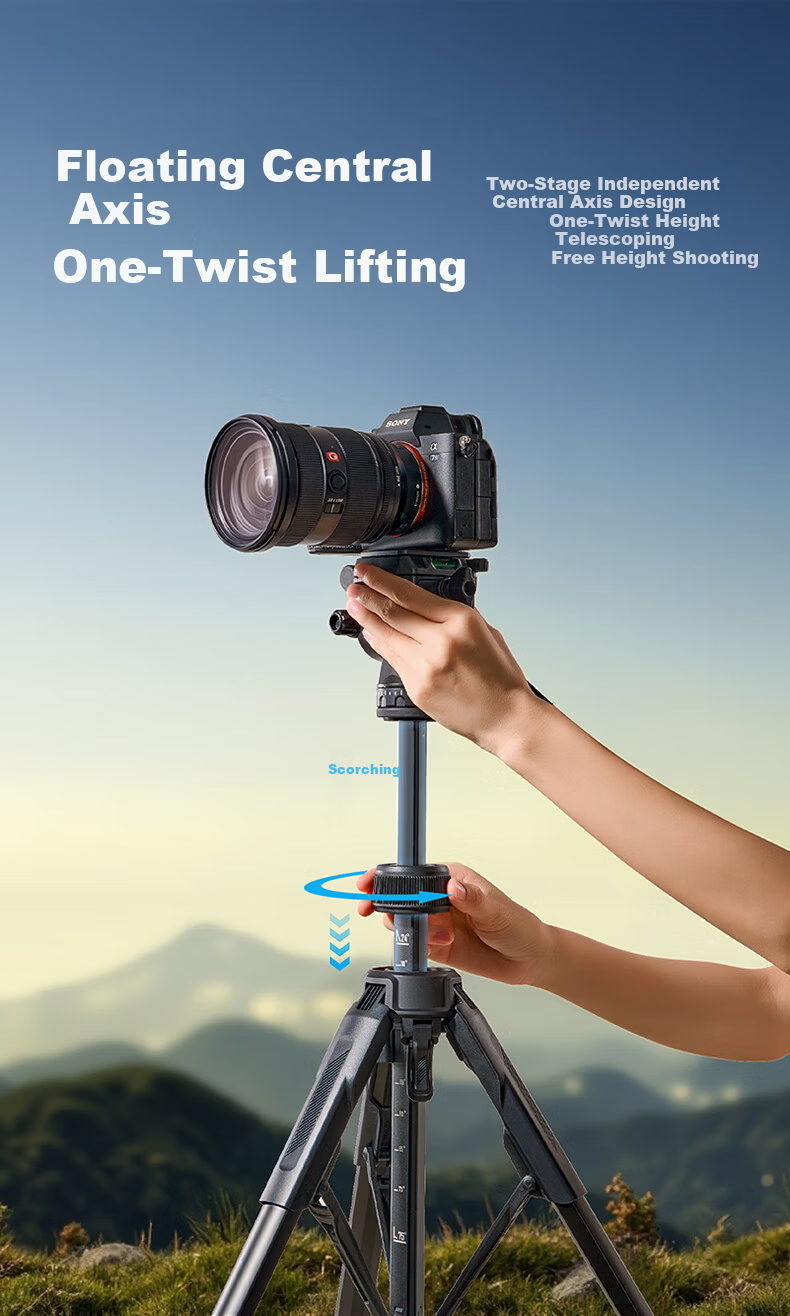 Llano Light Wing V3 Camera Tripod DSLR Mirrorless Professional Vlog Video Live Aluminum Alloy Tripod Joystick Damping Gimbal Anti-Shake Outdoor Portable 5