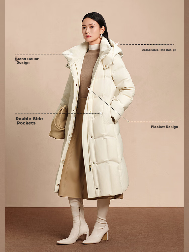 Bosideng Women's 90% Goose Down Long Business Casual Thickened Jacket Hot Sale Mall Style 6
