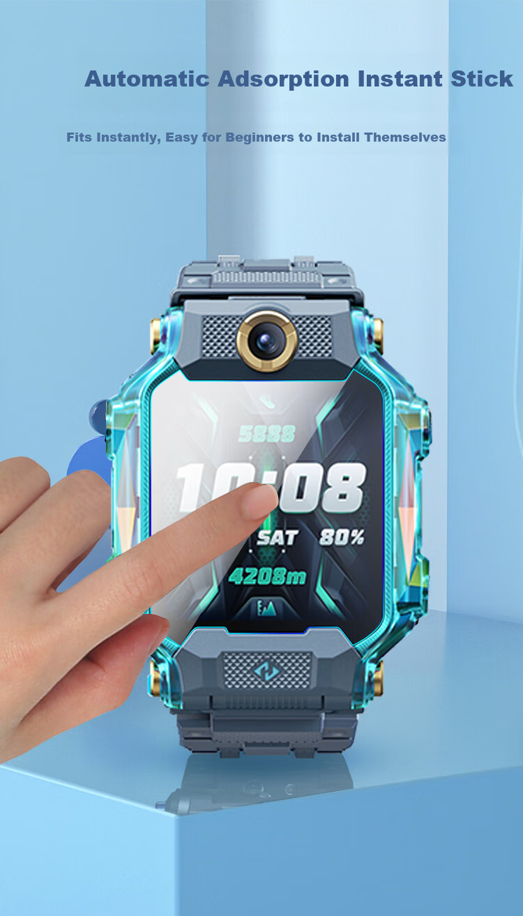 Freeson Tempered Glass Screen Protector for Xiaotiancai Kids Smartwatch Z8/Z8A/Z9, HD Scratch-Resistant Auto-Adsorption Protective Film [2-Pack] 4