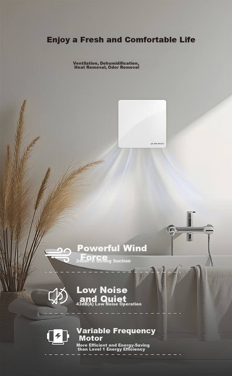 JINLING Window Wall Exhaust Fan DC Inverter Low Noise Bathroom Kitchen 6-Inch Ventilation Fan 15-C(B9DC) 4