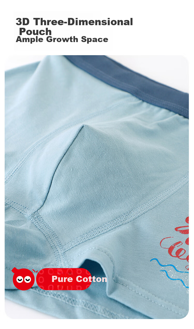 Hodo Children's Pure Cotton Youth Autumn Boxer Shorts for Boys Plus Size Kids Underwear 5