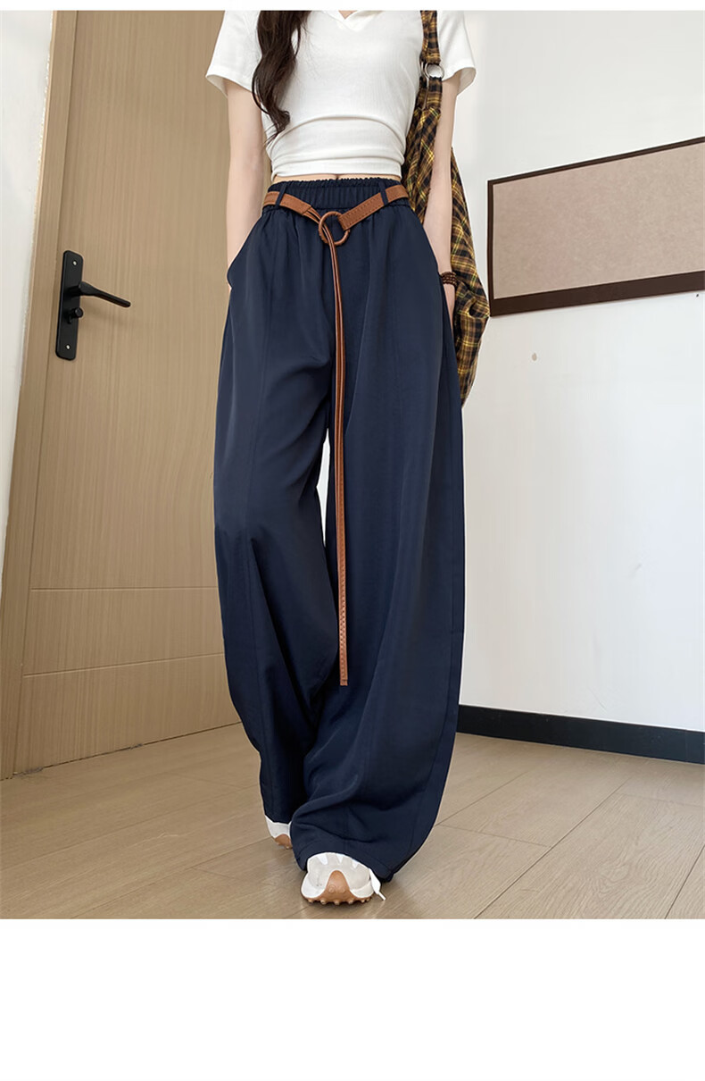 Langsha White Curved Blade Pants Women Summer 2026 New Quick-Dry High-Waist Draped Loose Thin Casual Yamamoto Wide-Leg Pants 17