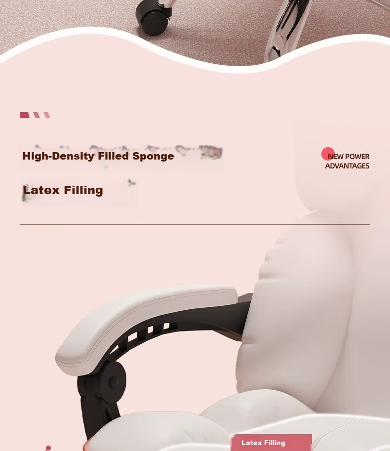 Qianxihuafu Computer Chair Gaming Chair for Women's Bedroom Home Use Comfortable Ergonomic Chair with Backrest for Long Sitting, Pure Gray 13