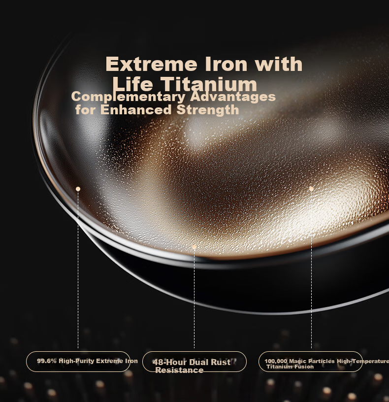 ASD 32cm Titanium Iron Non-Stick Wok with Fluorine-Free Coating for Gas Stove, Suitable for 4-6 People 3
