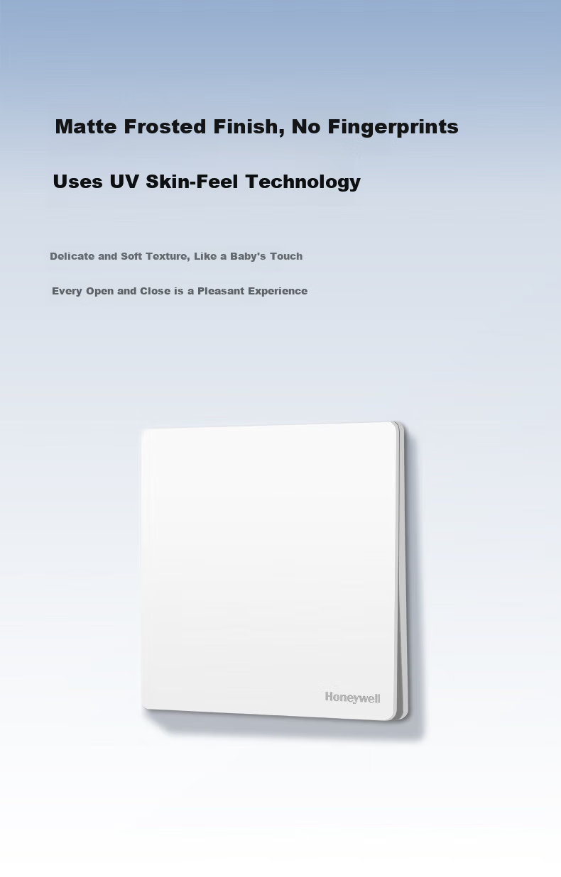 Honeywell Ultra-Thin Frameless Switch Socket Panel Matte Skin-Friendly 86 Type Two-Gang Multi-Control Ruiyi T3 White Cream Style 2