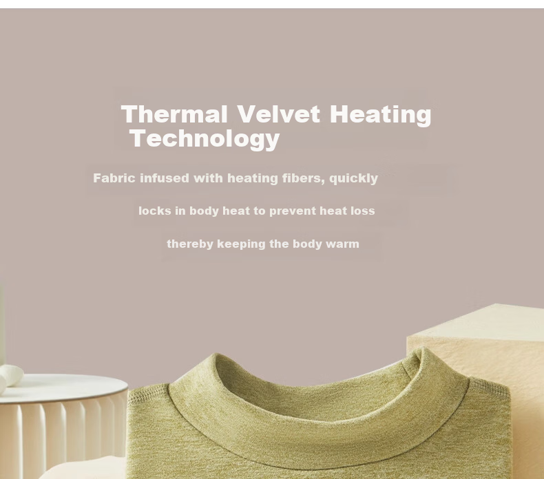 Urban Beauty Women's Thermal Underwear Set Autumn Top and Bottom Winter Cashmere Silk Half Turtleneck Windproof Heated Fleece Lined Warm Set 7