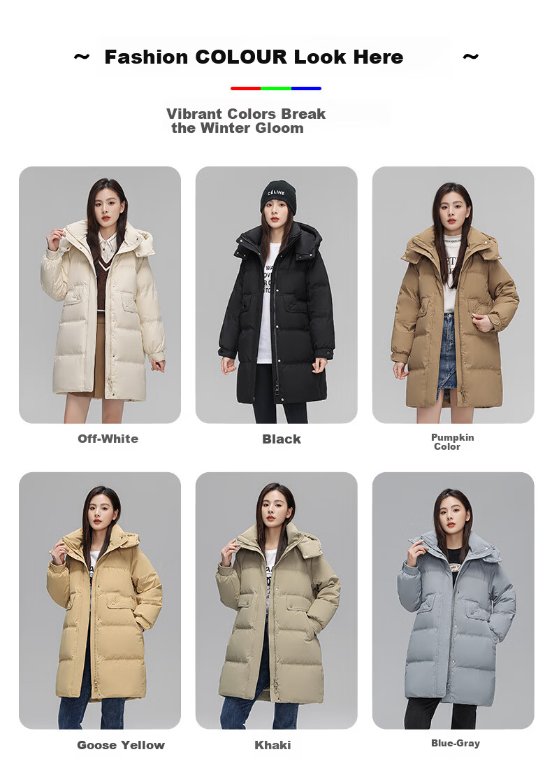 Yalu Women's Mid-Length Down Jacket 2025 Winter New Thickened Cold-Resistant Warm Fashionable Coat 15