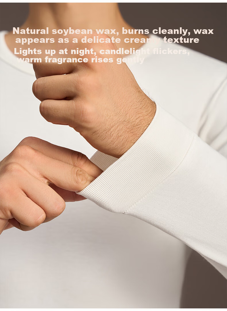GUJIN Men's Thermal Underwear 100% Cotton Class A Autumn Winter Set 10A Antibacterial Base Layer Cotton Sweater 14