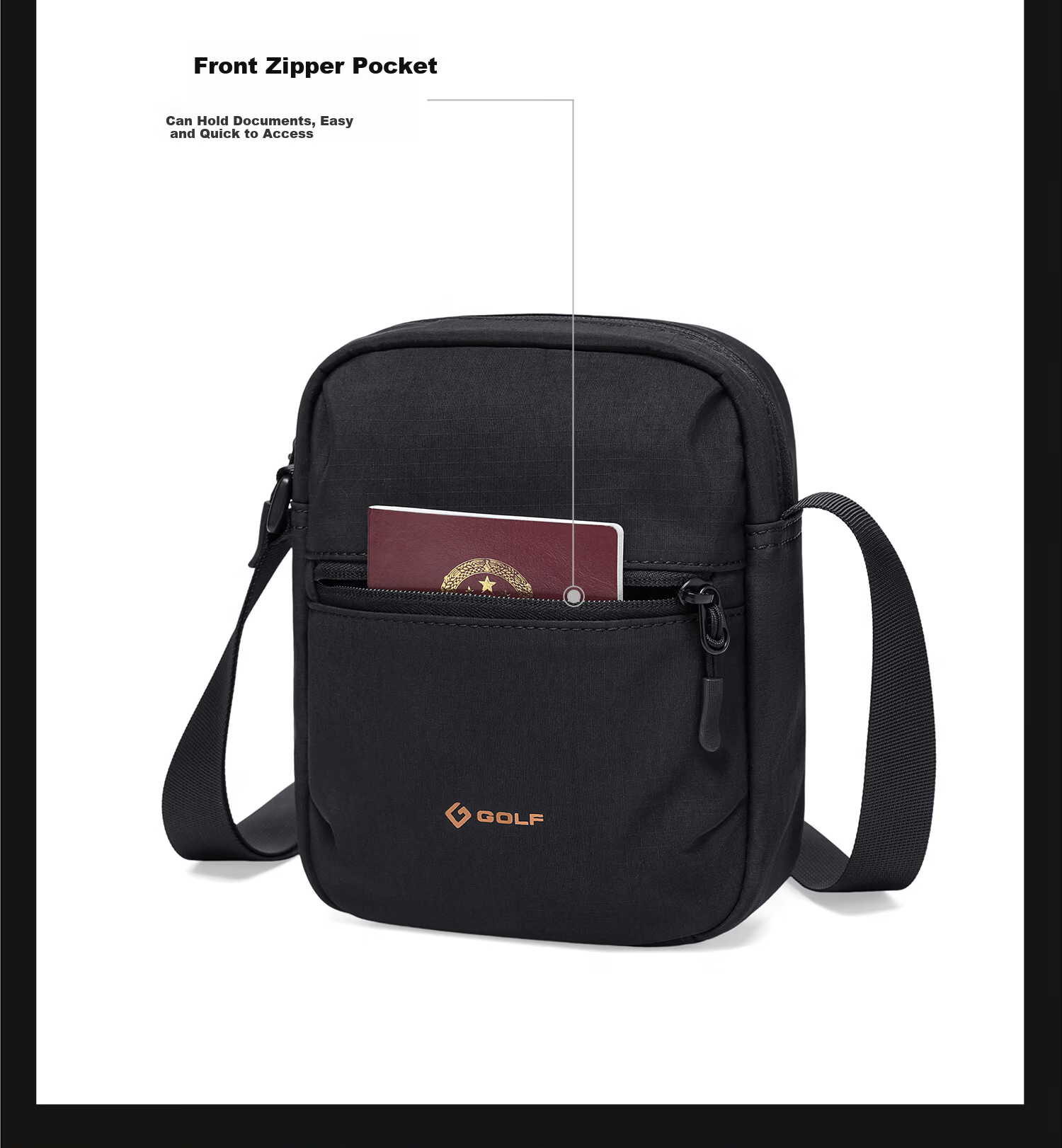GOLF Men's Lightweight Single Shoulder Crossbody Bag iPad Phone Casual Sports Cycling Small Shoulder Bag for Women 11