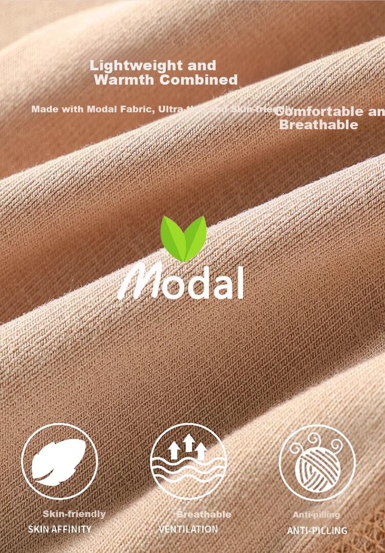 LAC Modal Knee Brace Summer Air Conditioning Room Warmth Old Cold Legs Sports Knee Support Beige 33cm/XL for Men and Women Elderly 1
