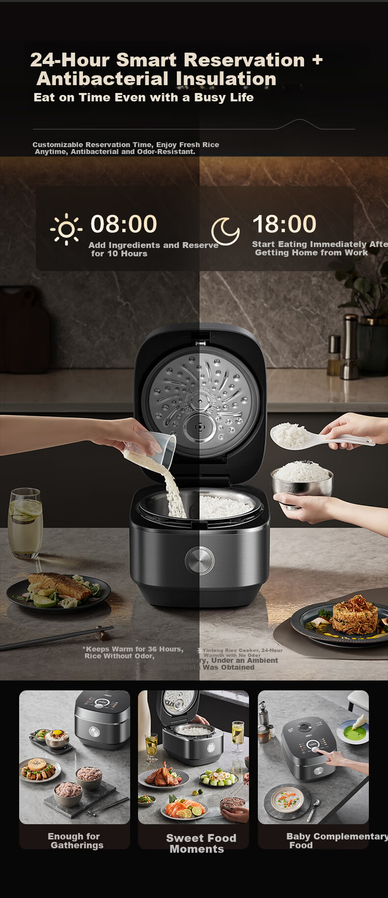 ASD 4L Rice Cooker for 4-5 People, Pure Titanium 0-Coating Spherical Inner Pot, Grade 1 Energy Efficiency, Low Sugar Rice Cooker, High-End IH 3D Heating Multifunctional Rice Cooker with Smart Color Sc 8