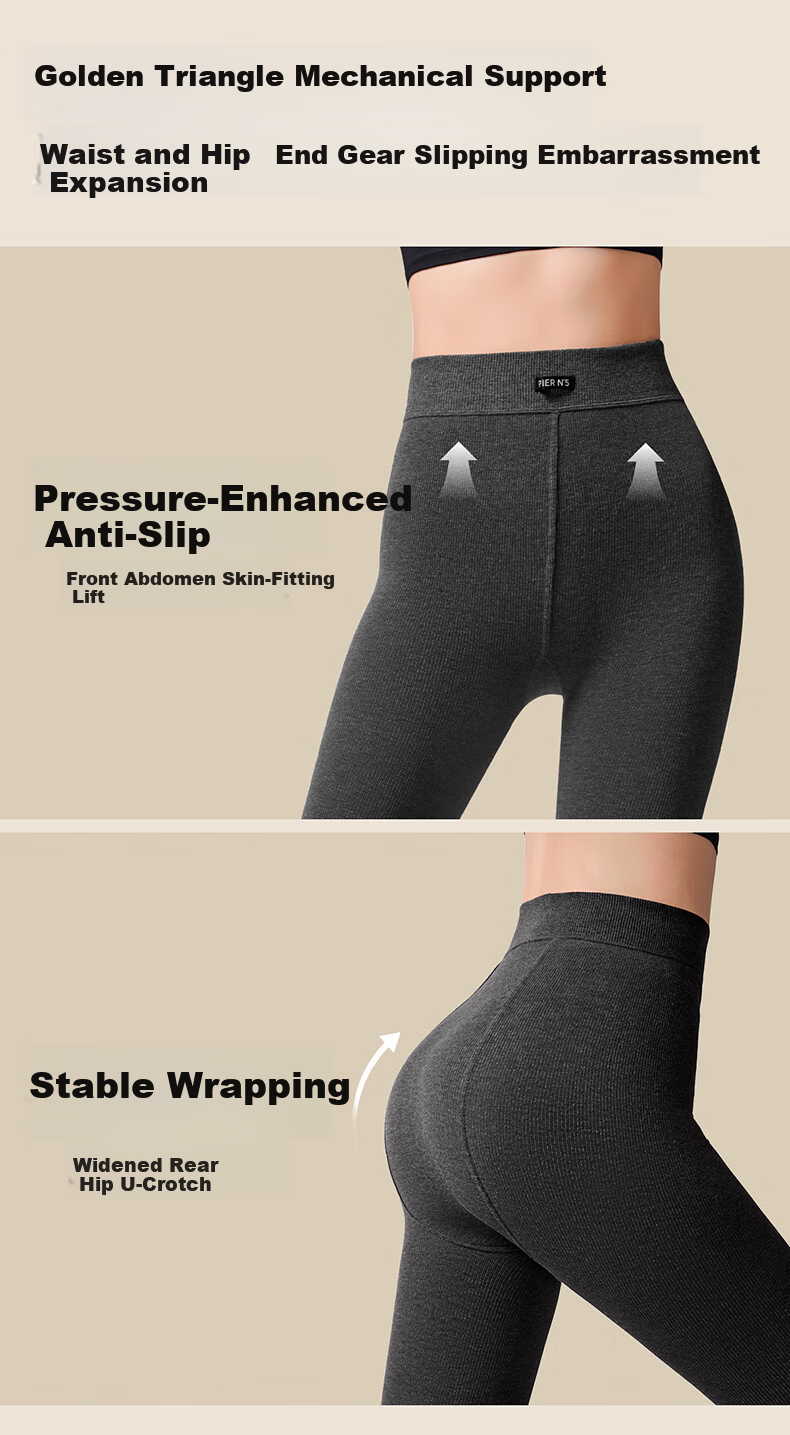 Herbal Original New Thermal Pants Outerwear Leggings Cold-Resistant Cotton Pants for Women Medium Gray Light Warm Footed L 10