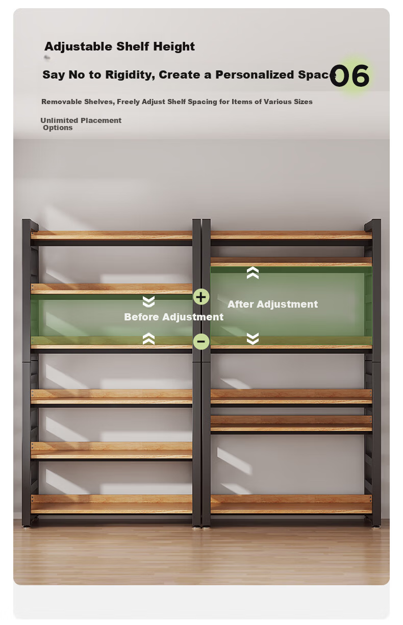 MSFE Steel Bookshelf Storage Rack Floor-standing Wall-mounted Multi-layer Display Shelf Six-tier 80*32*190cm 31