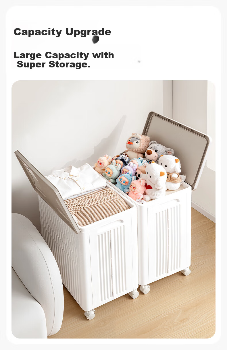 Xitianlong Foldable Toy Storage Box with Wheels Large Capacity Thickened Clothes Organizer Large Size 1 Piece 6