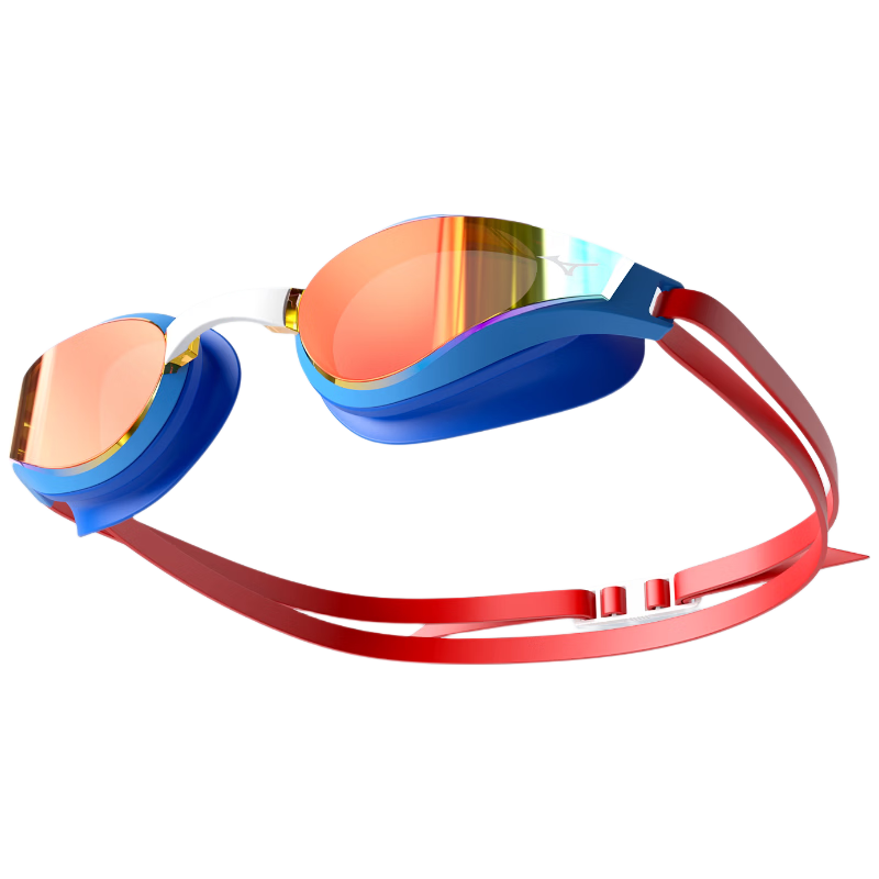 MIZUNO Women's Professional Training Waterproof Anti-Fog HD Swimming Goggles Men's Adult Comfortable C091 Red Coated Lens