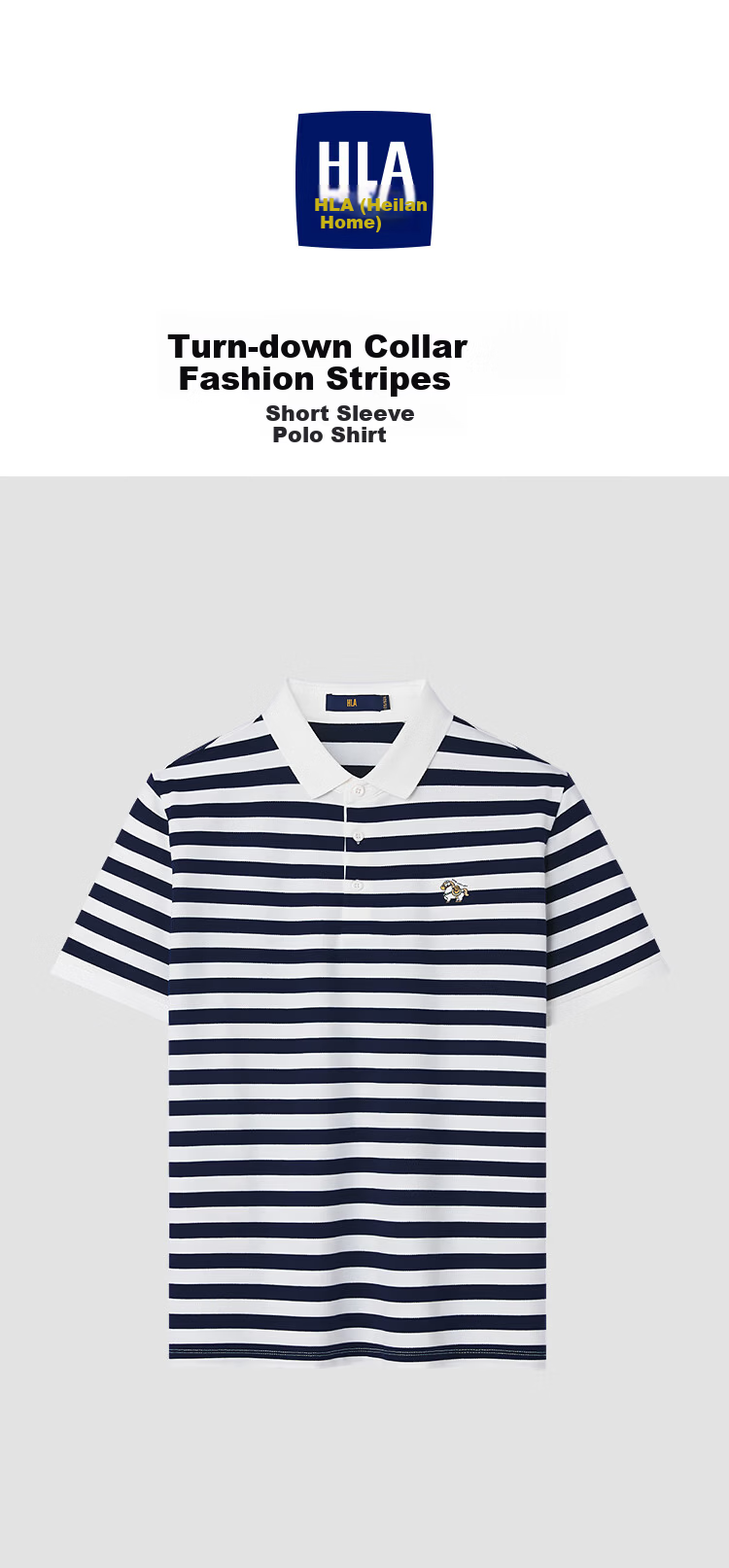 HLA Hailan Home Men's Short Sleeve Polo Shirt 26 Year of the Horse Series Wealth Horse Summer Short Sleeve Men 1