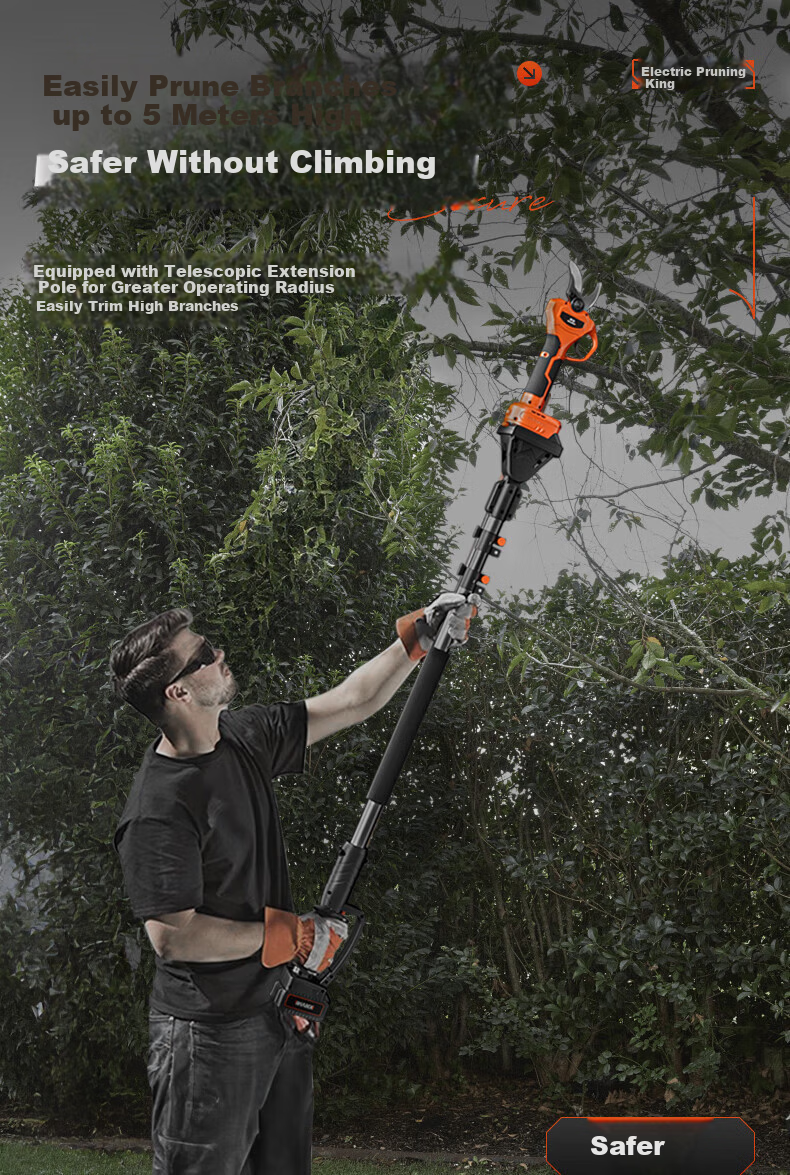 Weimeng Electric Pruning Shears Cordless Garden Branch Cutter Fruit Tree Pruner Gardening Scissors 4