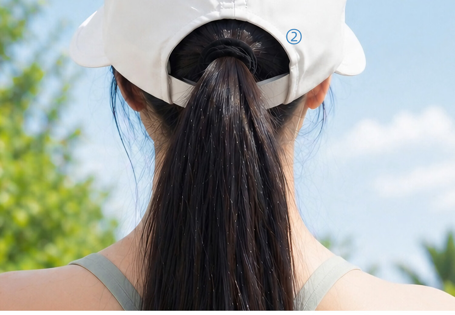 FANCET Women's Summer Sunshade Hat Large Brim UV Protection Sunscreen Outdoor Golf Baseball Cap Cooling Ponytail Hat 8