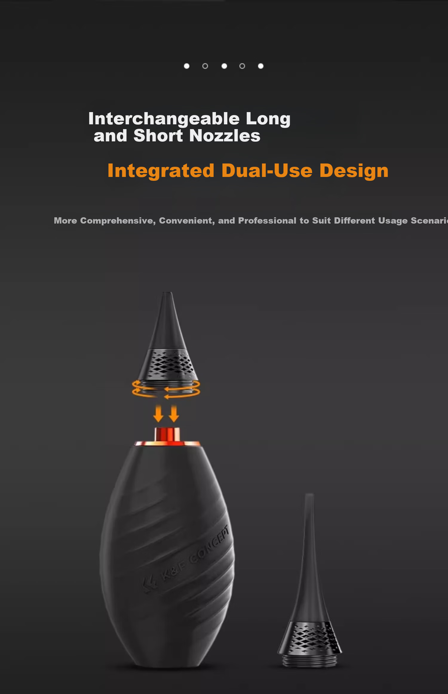 K&F CONCEPT Camera Air Blower Dust Cleaner Rubber Bulb Long Nozzle Lens Cleaning Tool for Keyboard and Figurines 3