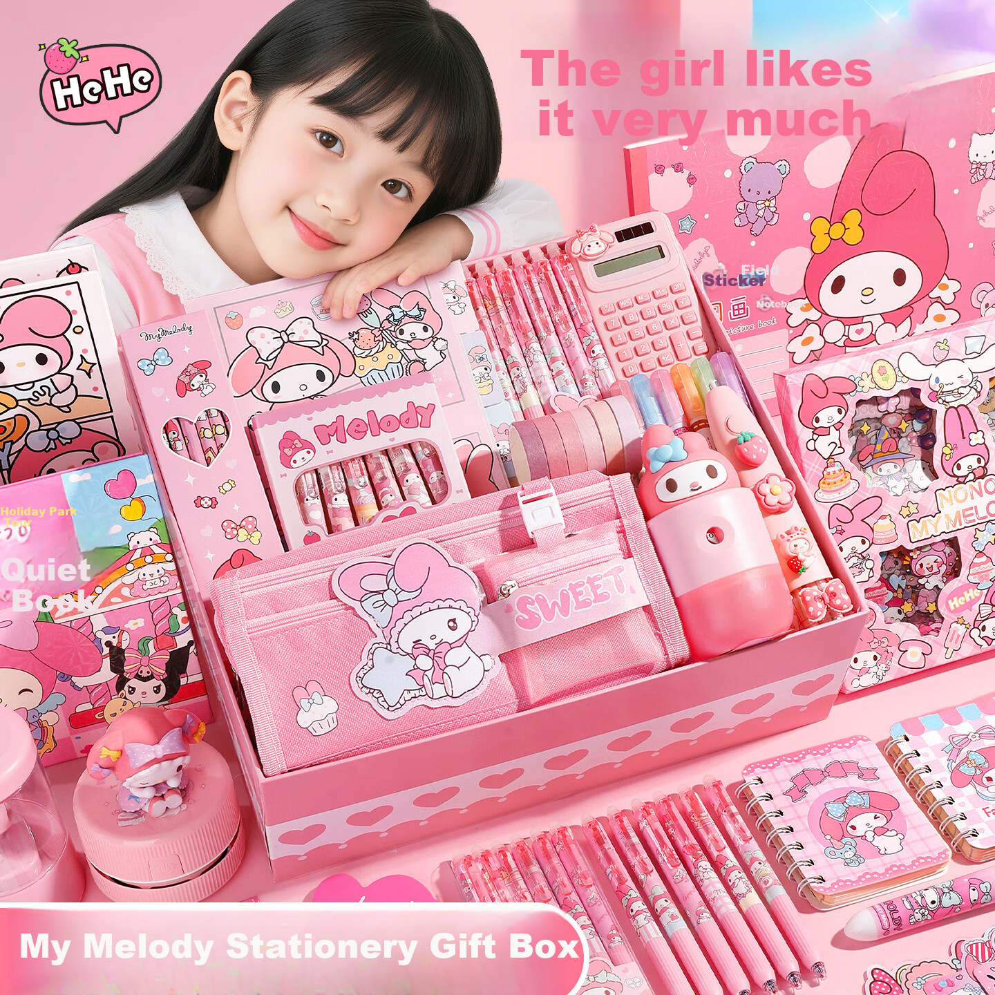Starry Galaxy My Melody Girl Birthday Gift 7-14 Years Stationery Gift Box Set Children's Day Gift Girl Toy