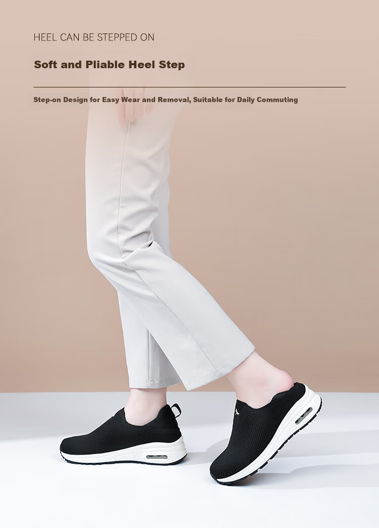 Red Dragonfly Women's Casual Shoes Autumn Breathable Slip-On Lightweight Soft Sole Lazy Height-Increasing Sports Shoes EXB351131 Black Size 35 3