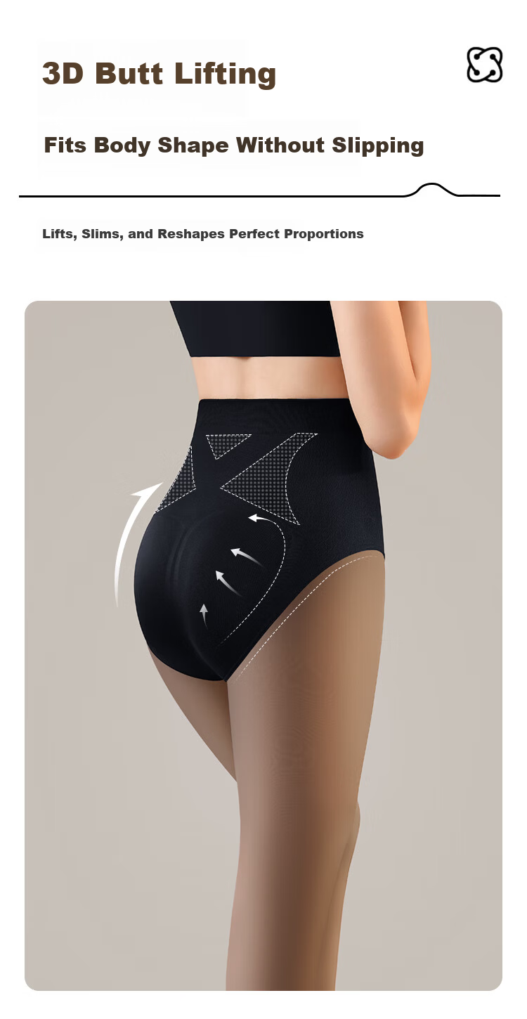 GRACEWELL Black Sheer Leg Magic Slimming High-Waist Shaping Tights for Women, Seamless Nude Pantyhose, Sexy Fleece-Lined Warm Leggings 4