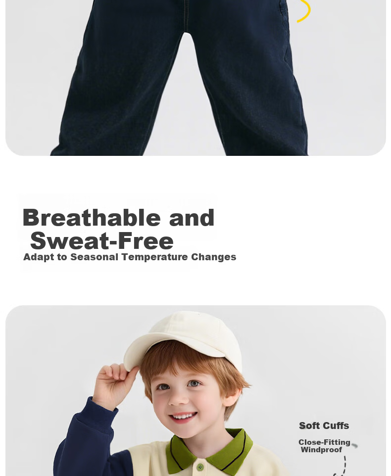 SNOOPY Children's Spring And Autumn Color-Block Lapel Sweatshirt, Fashionable Versatile Top for Boys And Girls, Huiqinuobi Blue, Size 120 5