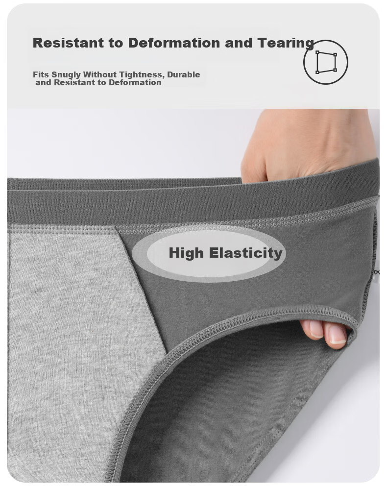 MiiOW Men's Cotton Briefs Comfortable Breathable Antibacterial Loose Large Size Sports Underwear 6