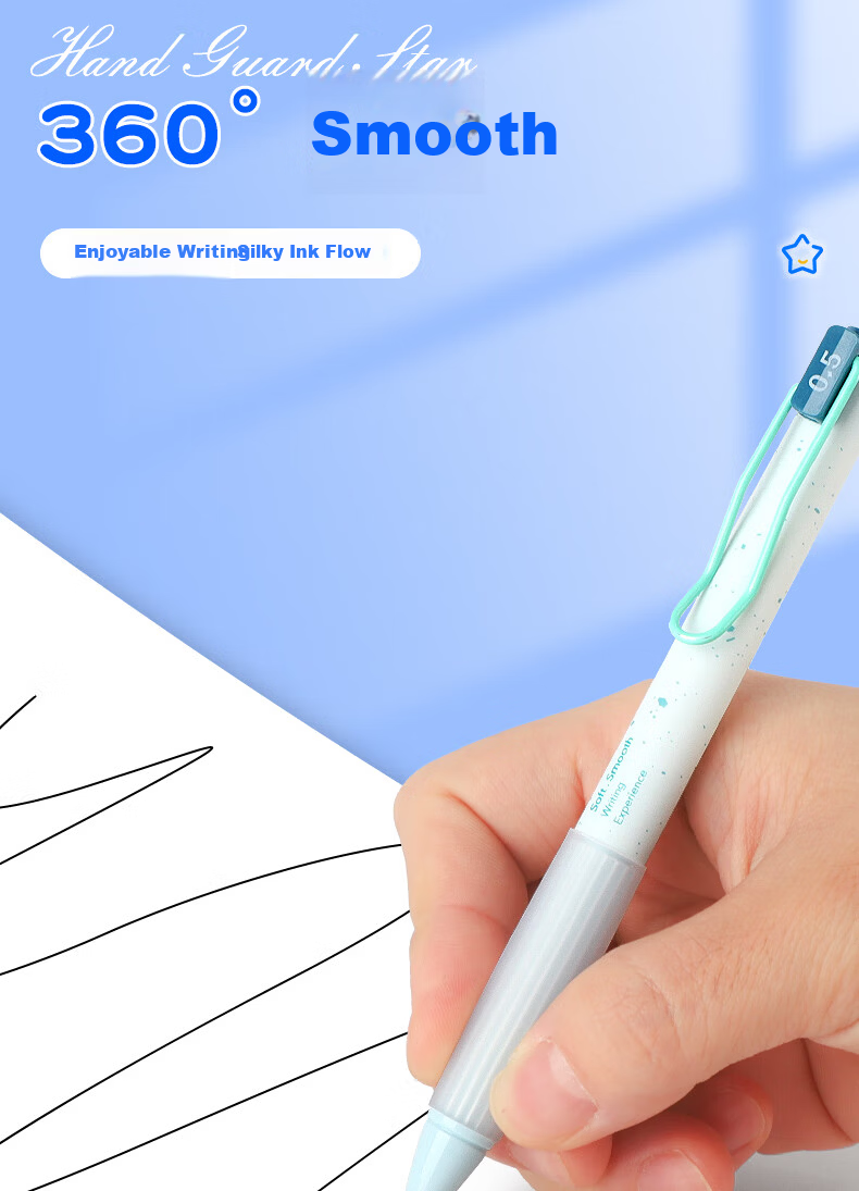 M&G Stationery Retractable Gel Pen Dual Ball Quick-Dry ST Tip Black Pen 0.5mm Student Office Exam Writing Pen 12-Pack Guardian Star AGPK7101A 5