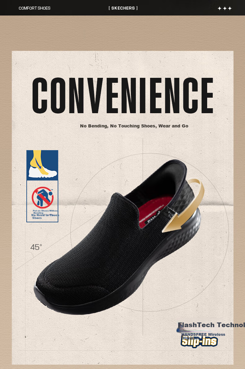 Skechers Men's Soft Sole Mesh Breathable Casual Slip-On Walking Shoes BLK Black Size 41 5