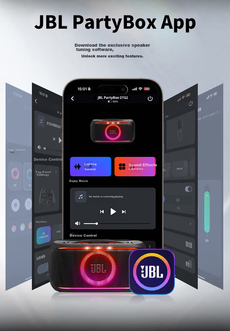 JBL PARTYBOX ON THE GO 2nd Gen Wireless Bluetooth Speaker Long Battery Life Bass Outdoor Portable Mobile Karaoke Party Smart Speaker 16