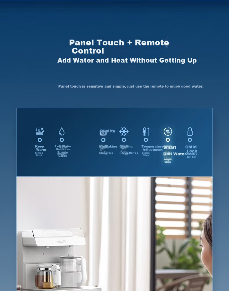PHILIPS Ice Cube Tea Bar Machine High-End Home One-Key Smart Bottom Water Bucket Office Water Dispenser Ice Realm T1 Fully Automatic Ice-Making Tea Bar Machine 18