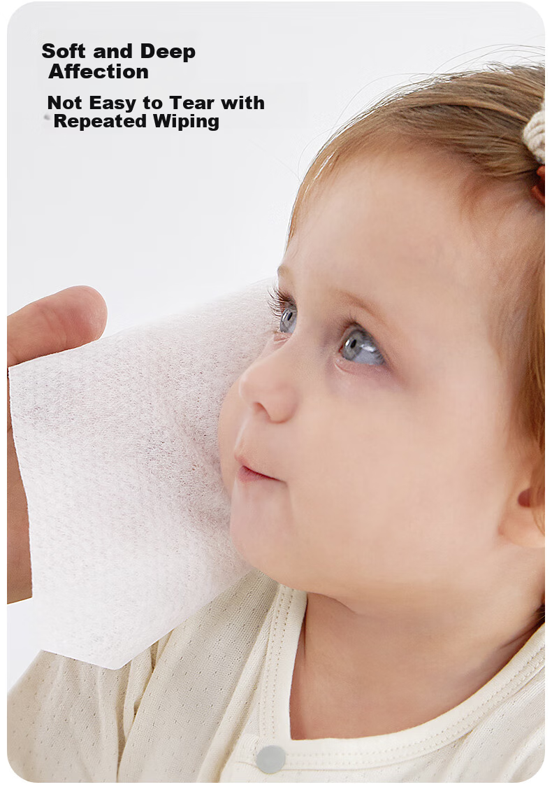 KUB Baby Face Wipes Dual-Use Dry and Wet Thickened Large Size 100 Sheets * 6 Packs Suitable for Hands, Mouth, and Diaper Area, Also for Adults 5