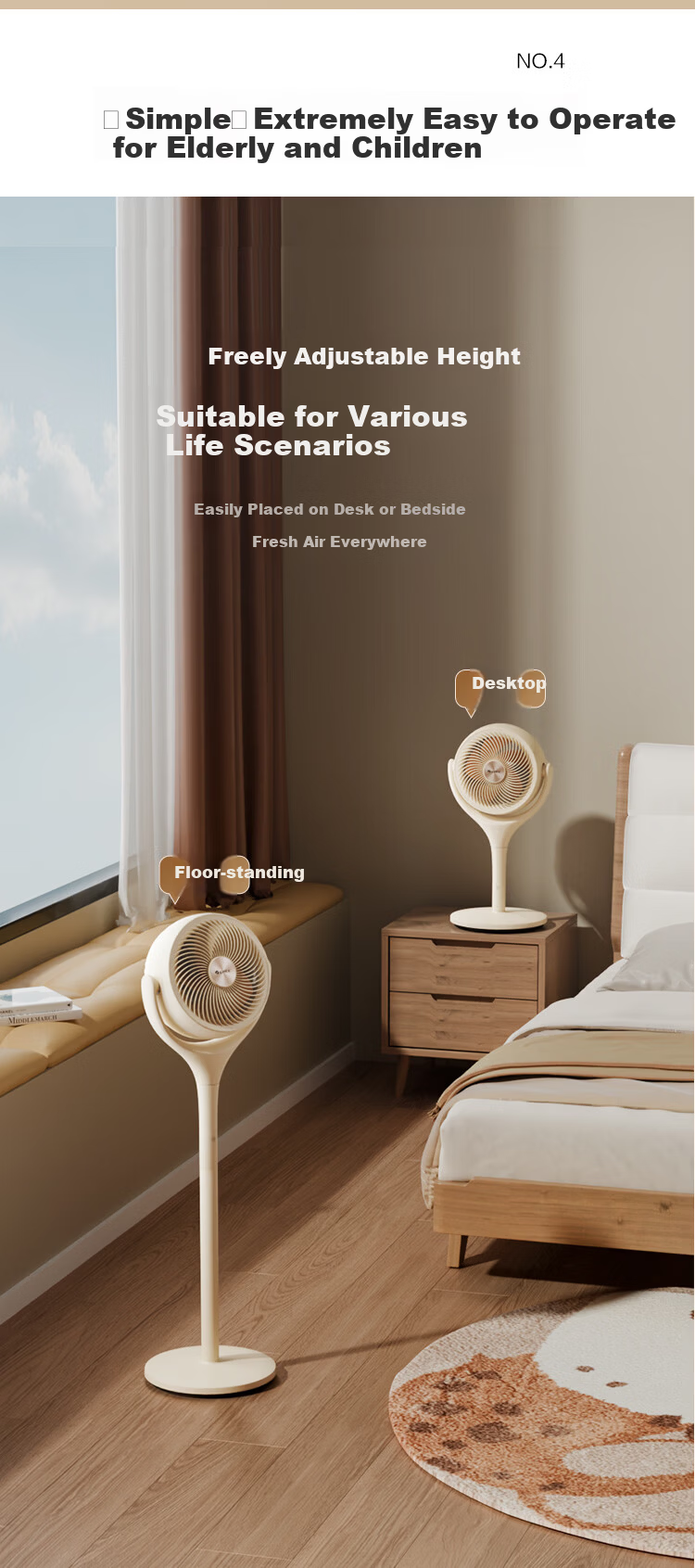 GREE [Zhi Feng Zhe Se Youth Edition] First-Class Energy Efficiency DC Inverter Quiet Energy-Saving Ultra-Quiet Air Circulator Fan Home Remote Control Air Purifier Floor Fa 13
