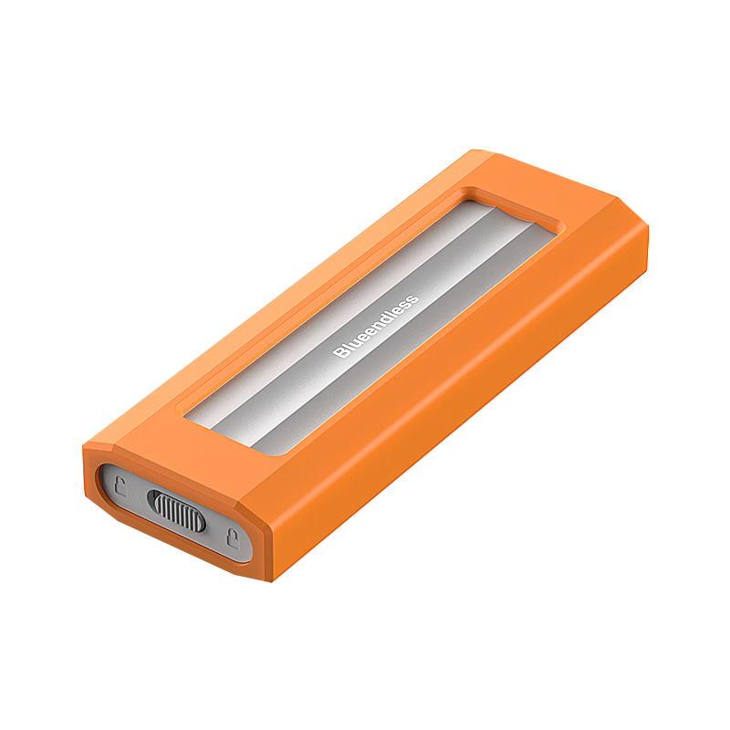 BLUEENDLESS Lanshuo M.2 NVMe SSD Enclosure with Protective Case Type-C 10Gbps Portable Hard Drive Box Orange [Supports NVMe SSD] with C-USB Cable