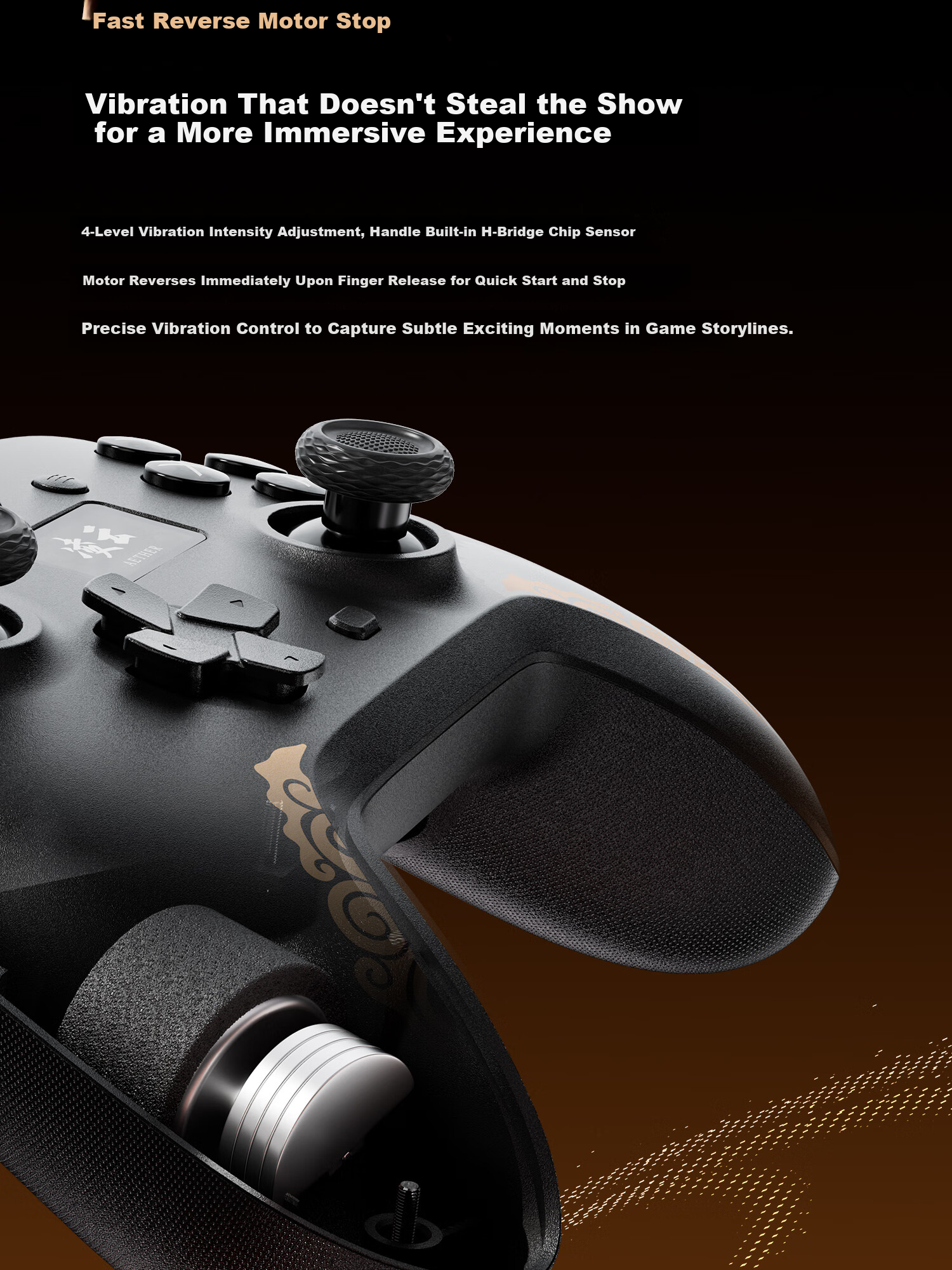 Mojang Lingyun Wireless Gaming Controller Smart Screen Bluetooth 2.4G Compatible with PC Tablet Phone Switch Computer Steam Dual Shadow Wonderland Monster Hunter Black Gold Edition 15