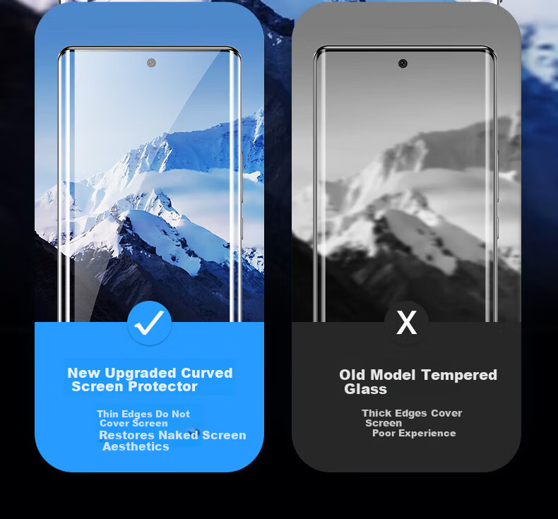Baosou [Damage Compensation] Tempered Glass Screen Protector for Vivo X100/Vivo X100 Ultra/sUltra Curved Full Screen HD Anti-Scratch Anti-Fingerprint Film 5