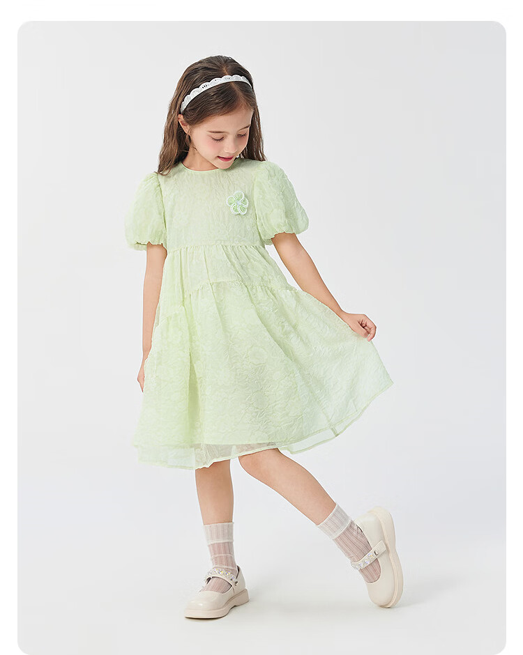 Balabala Girls' Dress Summer Princess Dress Children's Clothing Stylish Sweet Big Kids Dress 17
