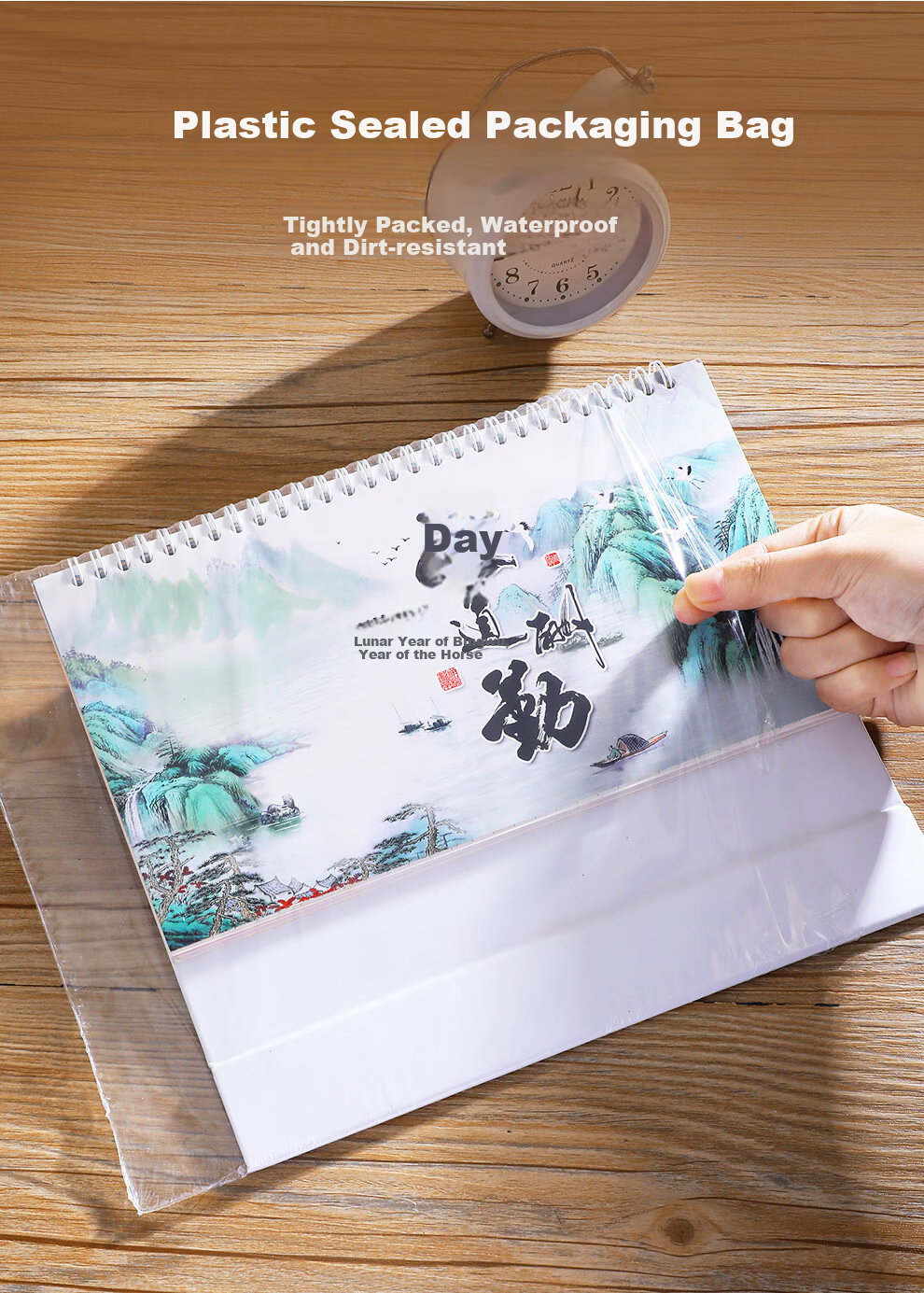 Langjie 2026 Desk Calendar Horse Year Large Grid Writing Planner Office Desktop Calendar Customizable 6