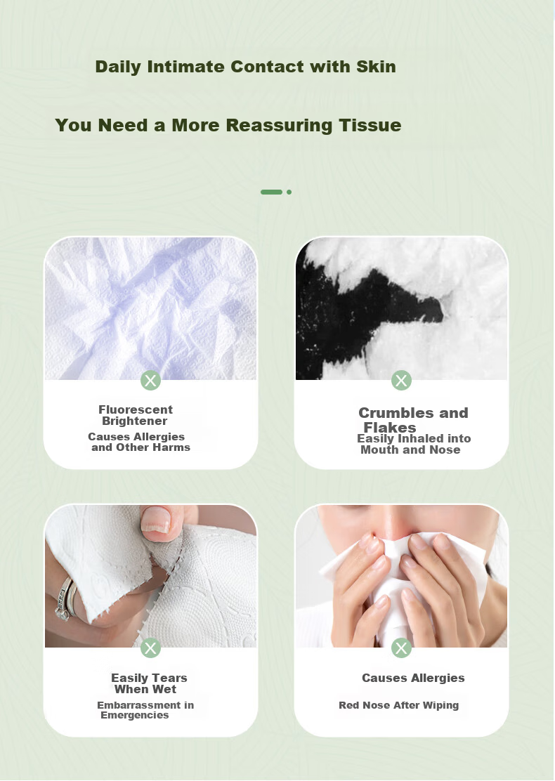 Bamboo Tissue Paper 3-Ply 90 Sheets * 20 Packs M Size Natural Bamboo Pulp Paper Towels Original Color Toilet Paper Bulk Box 2
