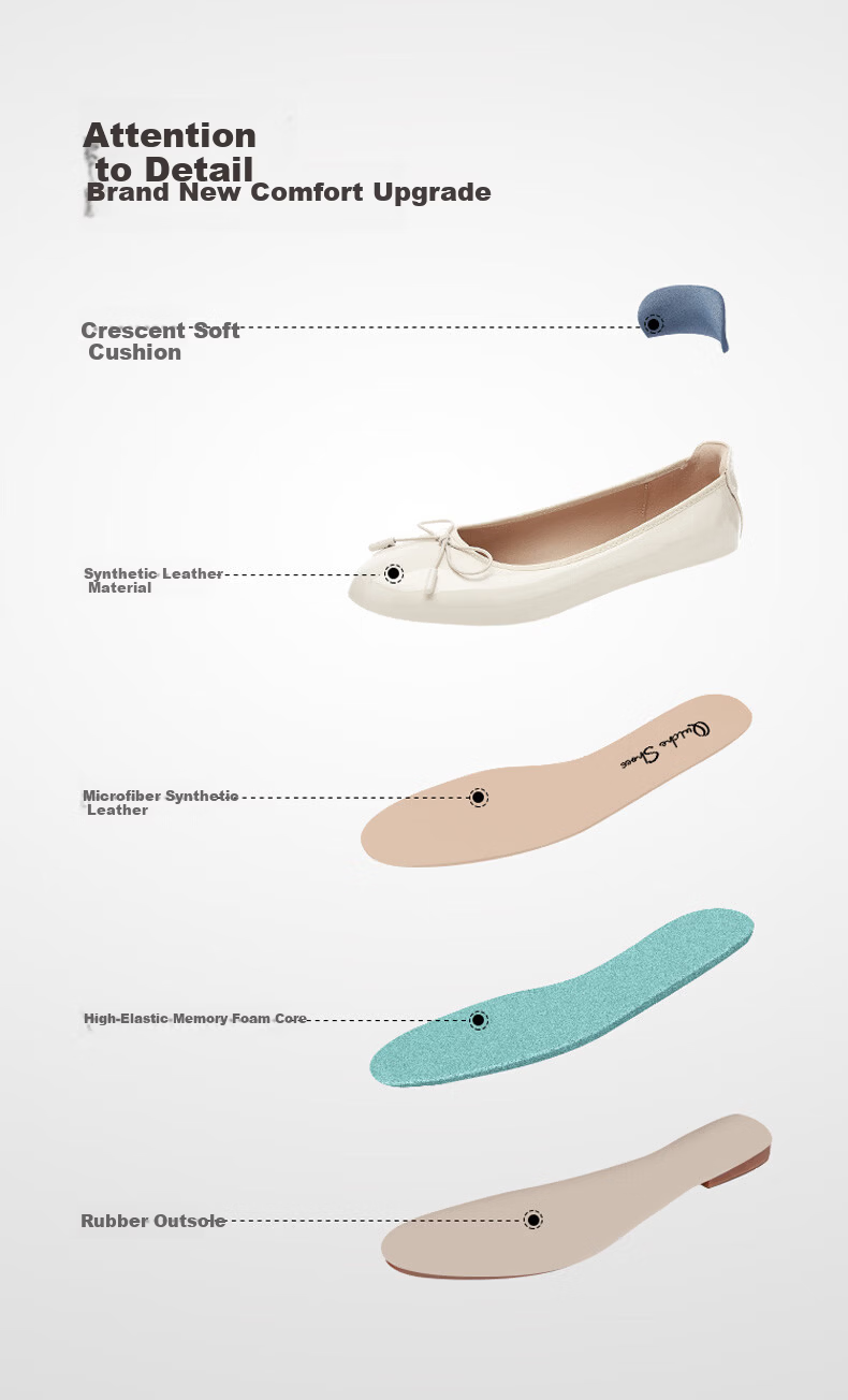 Quicheshoes Round Toe Mirror Surface Versatile Fashion Flat Shallow Mouth Women's Shoes Spring Summer Driving Shoes Soft Sole Black 37 4